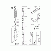 Схема узла: Передняя вилка(1/2) для Kawasaki KLE500