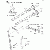Схема узла: Распредвал & Цепь ГРМ & Натяжитель для Kawasaki ZX1000 Ninja 1000 ABS
