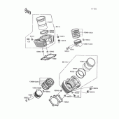 Схема вузла: Циліндр & Поршень для Kawasaki VN1500 Vulcan 88