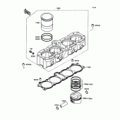 Схема узла: Цилиндр & Поршень для Kawasaki ZX750 Ninja ZX-7