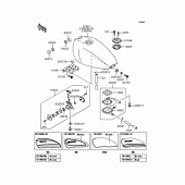 Схема узла: Топливный бак для Kawasaki ZR400 Zephyr X