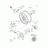 Схема вузла: Ступиця заднього колеса для Kawasaki ZR1000 Z1000