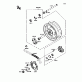 Схема узла: Заднее колесо & Приводная цепь для Kawasaki ZX750 Ninja ZX-7