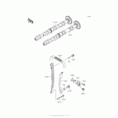Схема вузла: Розподільний вал & Ланцюг ГРМ & Натягувач для Kawasaki ZR800 Z800