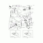 Схема вузла: Паливний бак(1/3)(zx600-e5) для Kawasaki ZX600 Ninja ZX-6
