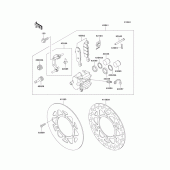 Схема узла: Передний тормоз для Kawasaki KX100
