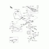 Схема узла: Side covers/chain cover(ees) для Kawasaki KL650 KLR650 New Edition