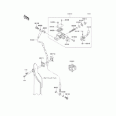 Схема узла: Передний тормозной цилиндр для Kawasaki KX450 KX450F
