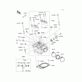 Схема вузла: Головка циліндра для Kawasaki KX450 KX450F