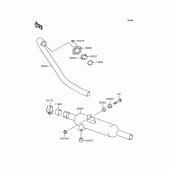 Схема вузла: Вихлопна система для Kawasaki BJ250 Estrella RS