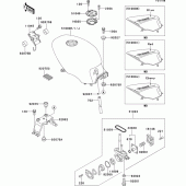 Схема узла: Топливный бак(1/2)(ex500-e3/e4/e4a) для Kawasaki EX500 EX500
