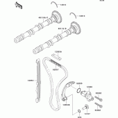 Схема узла: Распредвал & Цепь ГРМ & Натяжитель для Kawasaki ZX750 Ninja ZX-7RR