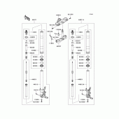 Схема узла: Вилка передней оси для Kawasaki ZX1400 Ninja ZX-14R