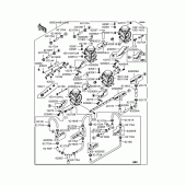 Схема вузла: Карбюратор (1/4) для Kawasaki ZX750 Ninja ZX-7R