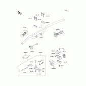 Схема вузла: Кермо & Пульт управління рульовим для Kawasaki KX100