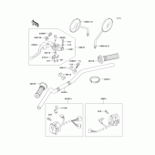 Схема вузла: Кермо & Пульт управління рульовим для Kawasaki EL250 Eliminator 250