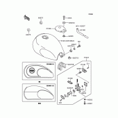 Схема вузла: Паливний бак (BJ250-B3/B4/B5) для Kawasaki BJ250 Estrella
