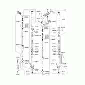 Схема узла: Передняя вилка(1/2) для Kawasaki KX250/ KX252 KX250