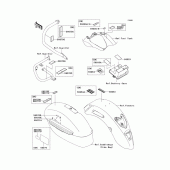 Схема вузла: Інформаційні наклейки (1/2) для Kawasaki VN1700 Vulcan 1700 Nomad