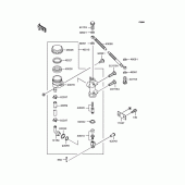 Схема вузла: Задній гальмівний циліндр Kawasaki ZX400 ZZR400