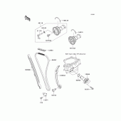 Схема узла: Распредвал & Цепь ГРМ & Натяжитель для Kawasaki KX250/ KX252 KX250F