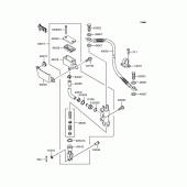 Схема вузла: Задній гальмівний циліндр для Kawasaki KL250 KL250 Super Sherpa