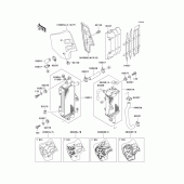 Схема узла: Радиатор (kx500-e4/e5/e6/e7) для Kawasaki KX500