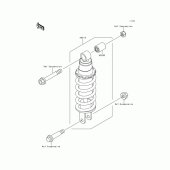 Схема вузла: Задній амортизатор для Kawasaki KLE500