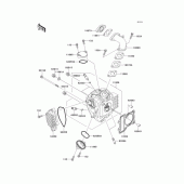 Схема узла: Головка цилиндра для Kawasaki KL110 KSR