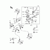 Схема вузла: Передній гальмівний циліндр Kawasaki ZR1100 Zephyr 1100