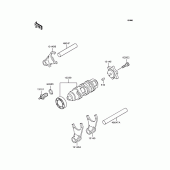 Схема вузла: Копірний вал & Вилки для Kawasaki BJ250 Estrella RS