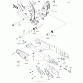 Схема вузла: Задній важіль (маятник) для Kawasaki KLX140 KLX140L
