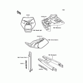 Схема вузла: Наклейки ( Green; KLX250-E1) для Kawasaki KLX250 KLX250SR