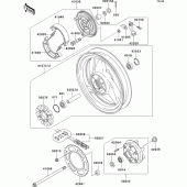 Схема узла: Ступица заднего колеса для Kawasaki ER500 ER-5