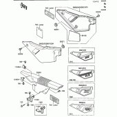 Схема вузла: Бічна кришка/кожух ланцюгової передачі для Kawasaki KL650 KLR650
