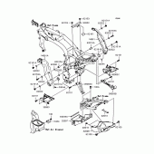 Схема вузла: Кріплення двигуна (J1) для Kawasaki ZR750 Z750