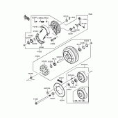 Схема вузла: Заднє колесо & Привідний ланцюг для Kawasaki VN400 Vulcan Classic