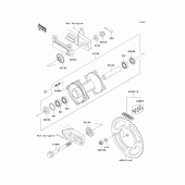 Схема вузла: Ступиця заднього колеса для Kawasaki KX85 KX85
