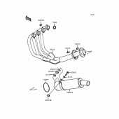 Схема вузла: Вихлопна система для Kawasaki ZX400 ZXR400R