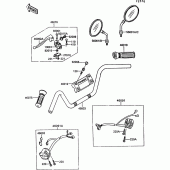 Схема вузла: Кермо & Пульт управління кермовим для Kawasaki VN750 VN750 Twin