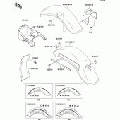 Схема вузла: Fenders(1/2)(vn800-b6) для Kawasaki VN800 Vulcan 800 Classic