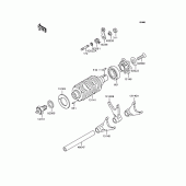 Схема узла: Копирный вал & Вилки для Kawasaki BN125 Eliminator