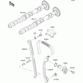 Схема узла: Распредвал & Цепь ГРМ & Натяжитель для Kawasaki ZX1200 Ninja ZX-12R