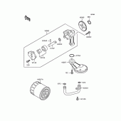 Схема вузла: Масляний насос & Масляний фільтр Kawasaki EX400 EX-4