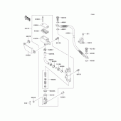 Схема вузла: Задній гальмівний циліндр для Kawasaki KL250 KL250 Super Sherpa