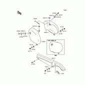 Схема вузла: Задні бічні обтічники & Захист ланцюга для Kawasaki BJ250 Estrella RS