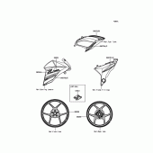 Схема вузла: Decals(White) для Kawasaki ZR800 Z800