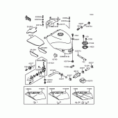 Схема узла: Топливный бак (ZX400-L1) для Kawasaki ZX400 ZXR400