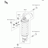 Схема узла: Задний амортизатор(ы) для Kawasaki ZX600 Ninja ZX-6RR