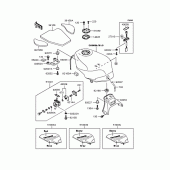 Схема узла: Топливный бак для Kawasaki ZX400 ZZR400